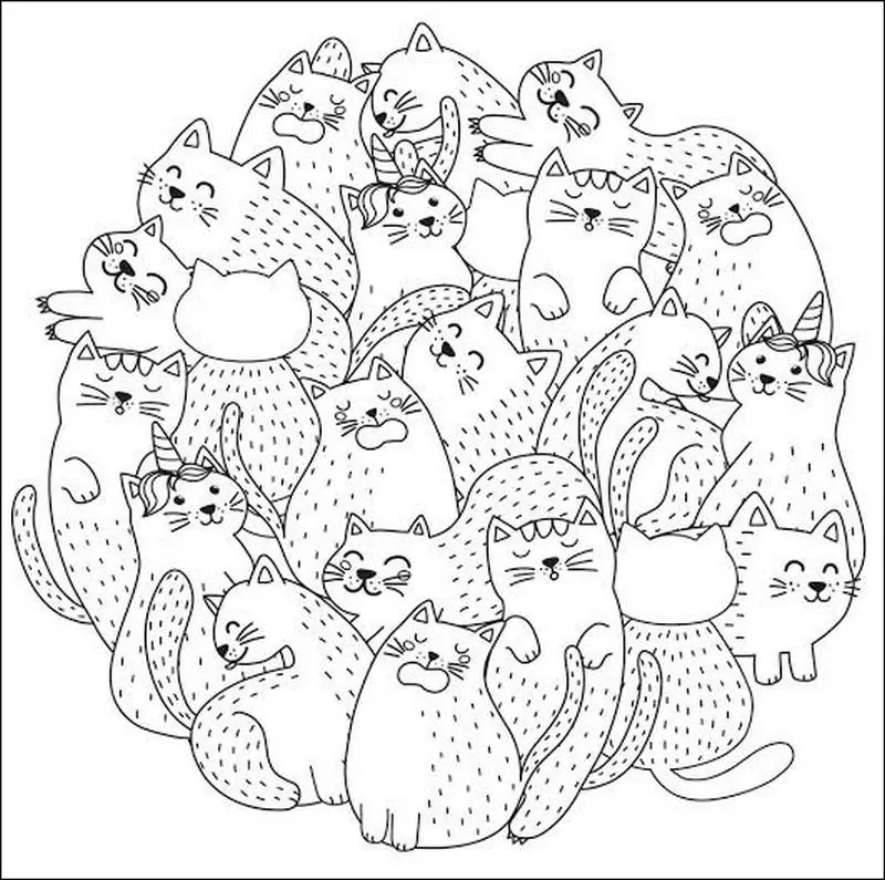 Gambar Sekumpulan Kucing Lucu dengan Ekspresi yang Menggemaskan